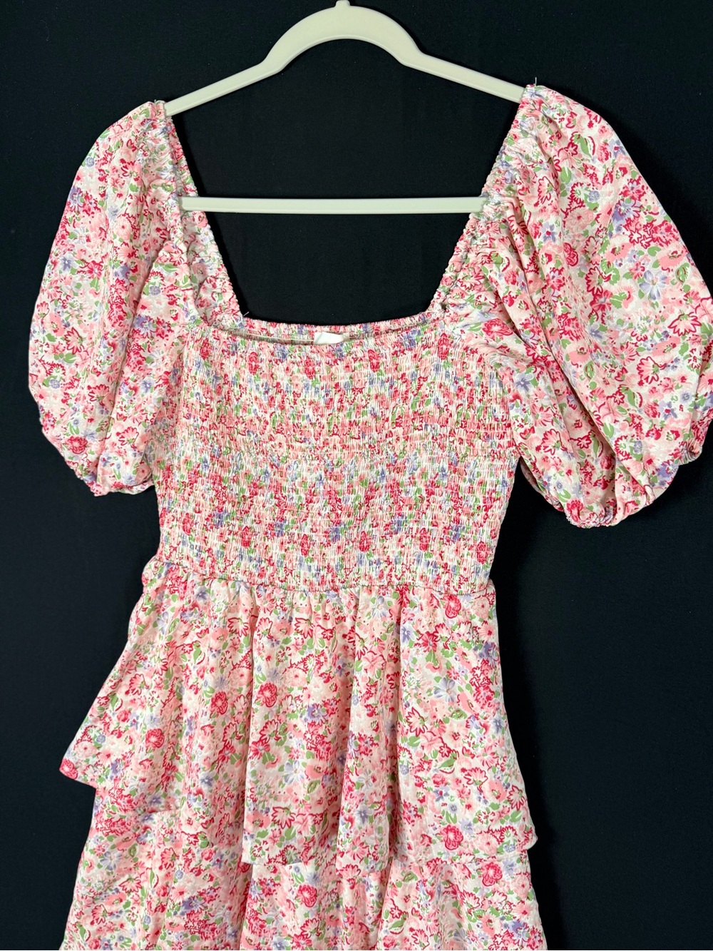entro Pink Floral Tiered Maxi Dress Medium Wedding guest Graduation festival - Picture 3 of 13